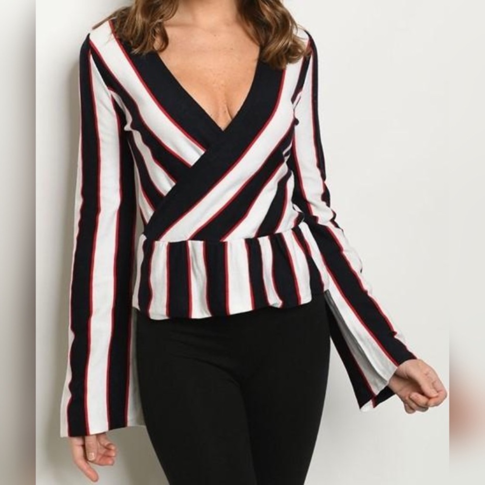 Navy Stripes Top